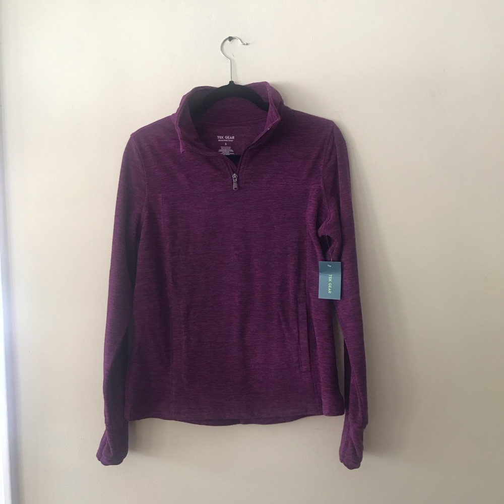 TEK GEAR super soft 1/4 zip pullover “pansy plum” fleece top, size small NWT
